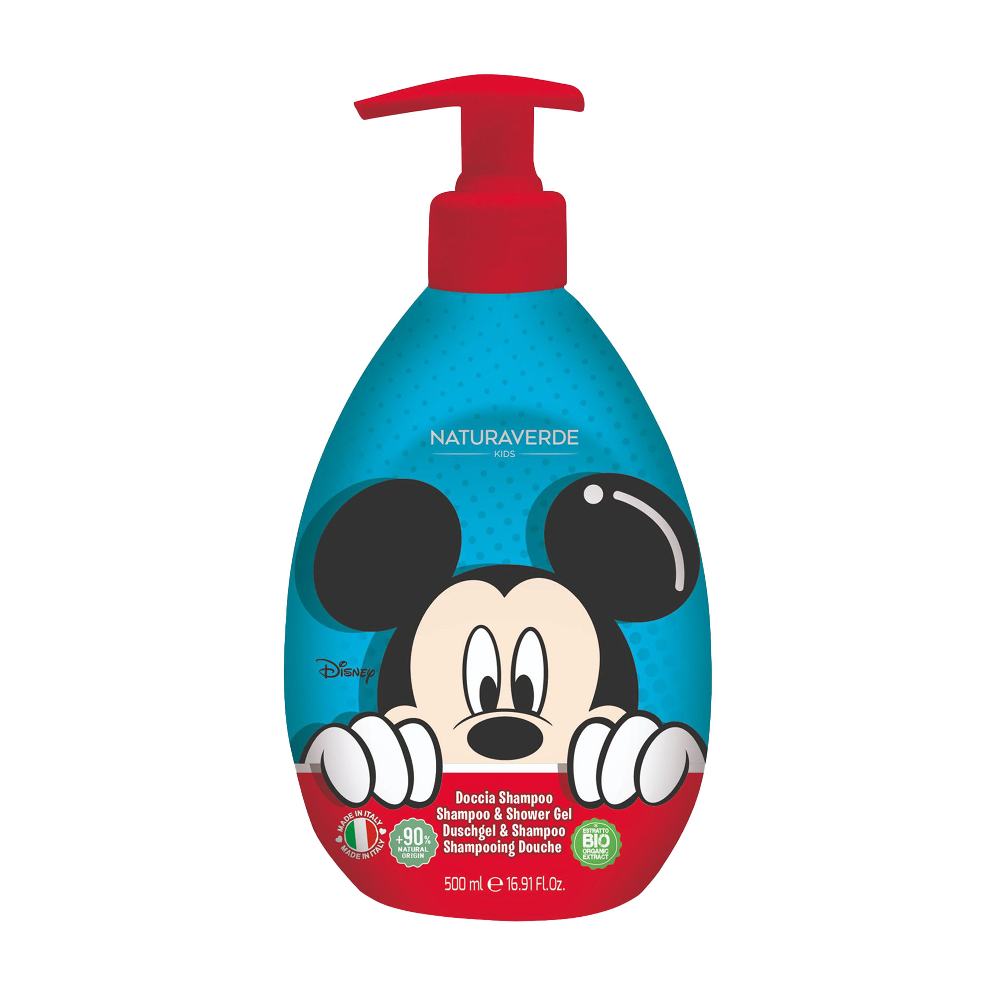 Дитячий гель для душу та шампунь Naturaverde Kids Disney Mickey Shampoo &amp; Shower Gel, 500 мл